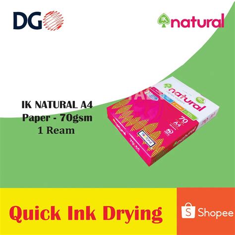 A1 is part of the a series and is defined by the iso 216 international paper size standard. IK NATURAL A4 Paper - 70gsm (1 Carton with 5 Reams Or 1 ...