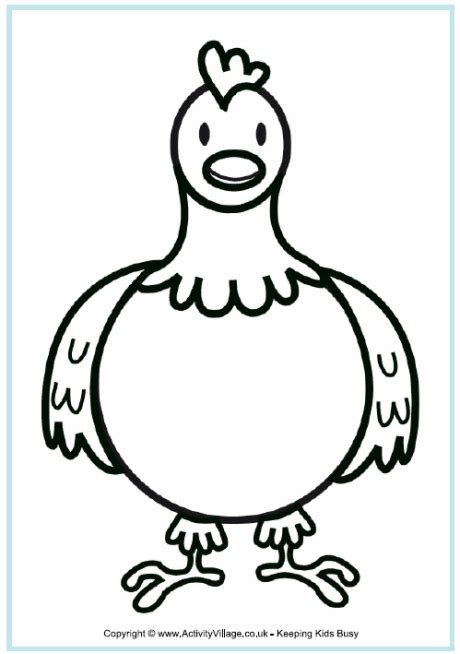 Do your kids like a chicken very much? Chicken Colouring Page | Chicken coloring pages, Chicken ...