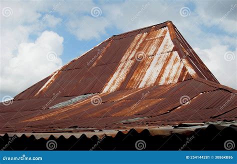 Old Tin Roof That Has Rusted Stock Image Image Of Material