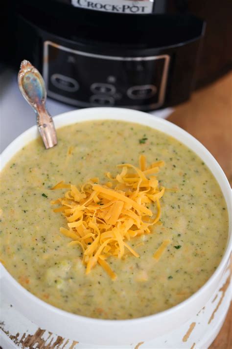 Slow Cooker Broccoli Cheddar Soup Video Sweet And Savory Meals