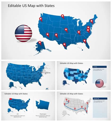 Editable Us Map With States For Powerpoint