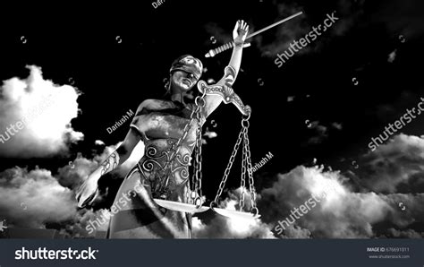 Broken Lady Justice 3d Rendering Stock Illustration 676691011