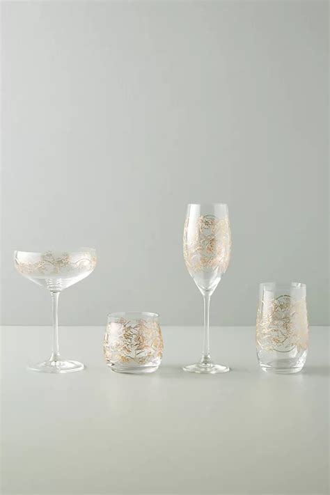 Fiorella Stemless Wine Glasses Set Of 4 Stemless Wine Glasses Highball Glasses Wine Glasses