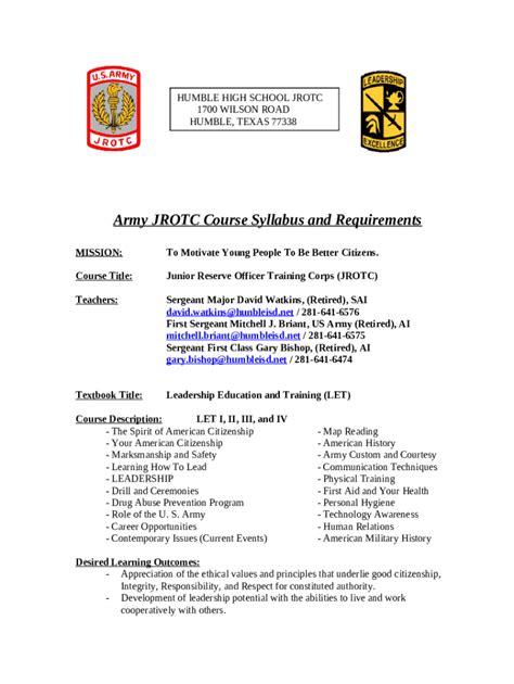 Fourth Brigade Jrotc Us Army Cadet Command Certificate Of Training Doc