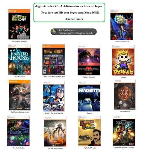 Con la tecnologia de blogger. HD PARA XBOX 360 RGH / JTAG: Dica de jogo: Arcades Xbla