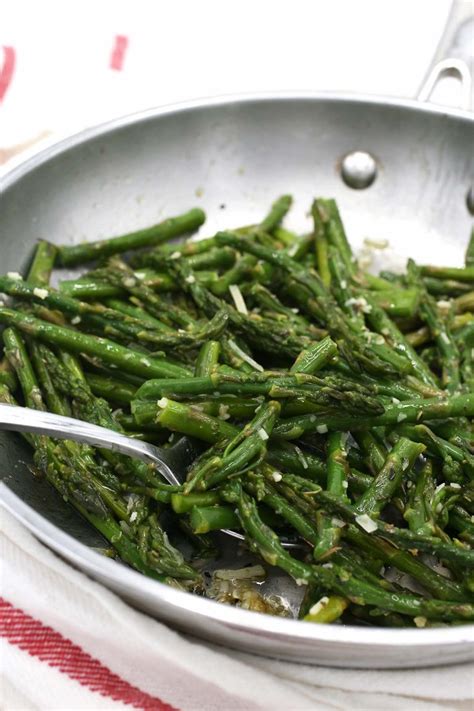 The balance of citrus and a mildly pungent cheese adds flavor without creating an overly creamy, overbearing taste, which makes this an ideal accompaniment for roasts and grilled fish. Garlic Parmesan Sauteed Asparagus - Guss Cooks