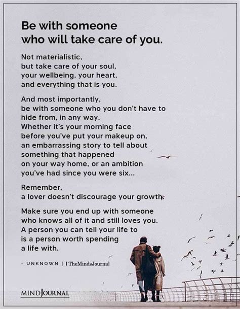 Be With Someone Who Will Take Care Of You Love Quotes