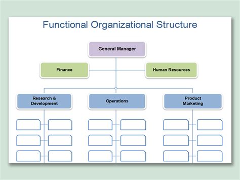 Excel Of Functional Organizational Structure Xlsx Wps Free Templates