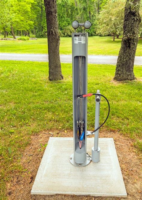 Outdoor Public Bike Repair Stand Stock Image Image Of Park National 185687395