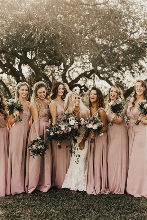Dusty Rose And Champagne Bridesmaid Dresses Woodmontib