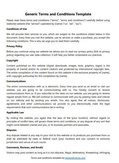 Terms And Conditions Templates Poster Template