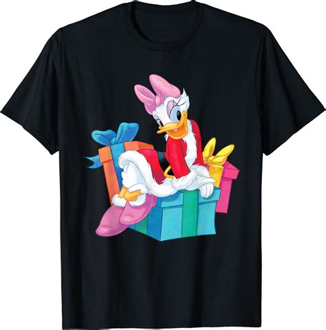 Amazon Com Disney Daisy Duck In Santa Outfit Holiday T Shirt