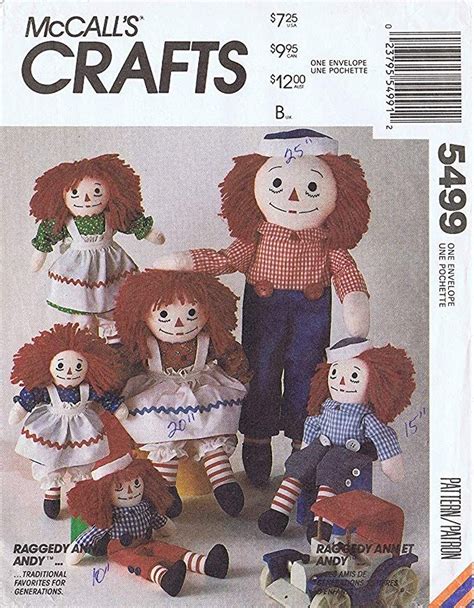 Raggedy Ann And Andy Doll Patterns Mccalls 8377 5499 2447 846 Or
