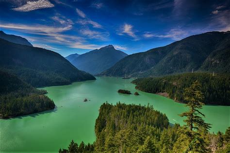 Green Forest And Turquoise Lake