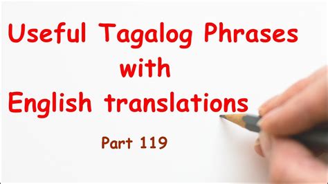 learn tagalog useful tagalog phrases with english translations youtube