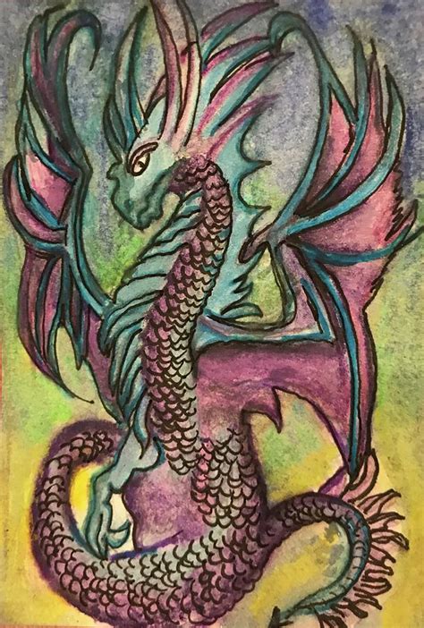 Dragon Purple Painting By Rosa Lopez Fine Art America