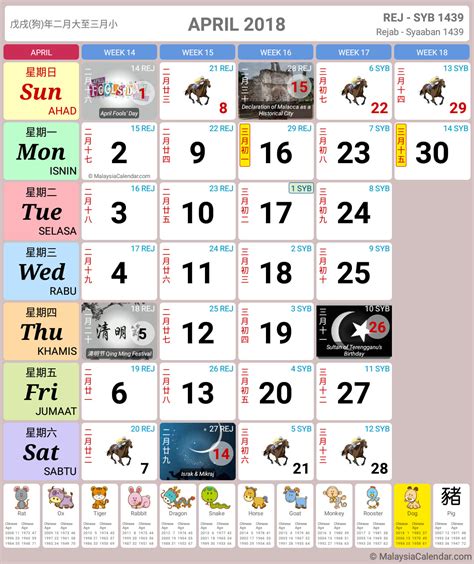 Malaysia Calendar Year 2018 School Holiday Malaysia Calendar