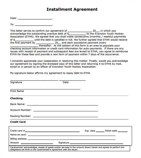 Free 5 Sample Installment Agreement Templates In Pdf Ms Word