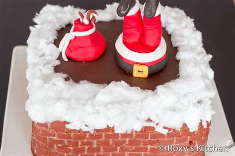 I covered the top with royal icing. How to Make a Santa Down the Chimney Cake - Tutorial with step by step photos | Roxy's Kitchen ...