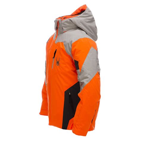 Spyder Leader Ski Jacket Kids Bryte Orange Cirrus Grey Polar