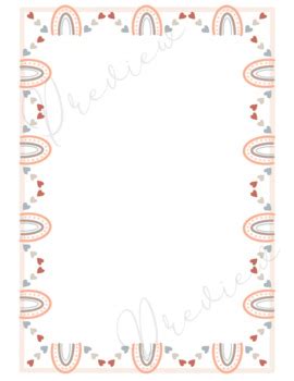 Neutral Boho Rainbow Page Borders Frames Vol 2 Commercial Use
