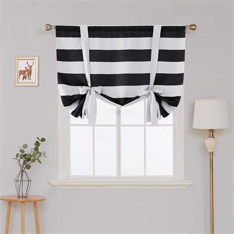 Deconovo Striped Blackout Curtains Rod Pocket Black And White Striped