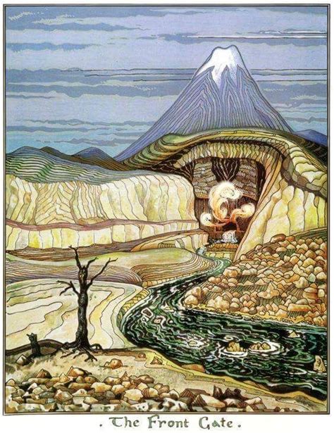 The Front Gate Of The Lonely Mountain The Hobbit Illustration By J