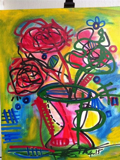 Feel free to explore, study and enjoy paintings with paintingvalley.com. Art Flowers Red Vase Original Modern Painting Abstract ...