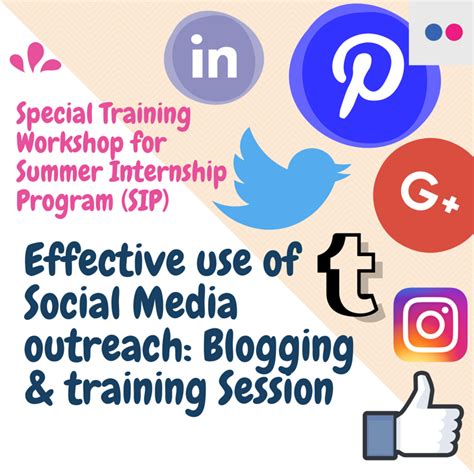 Effective Use Of Social Media Outreach Blogging And Training Session