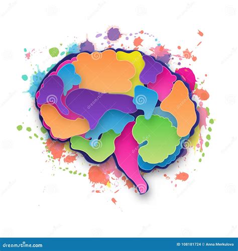 Colorful Vector Brain Illustration Stock Vector Illustration Of