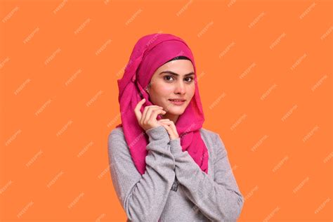 Premium Photo Young Muslim Girl Wearing Hijab Posing At Camera Indian Pakistani Model