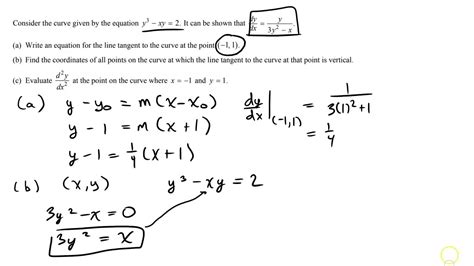 Ap Calculus Frq Implicit Differentiation Youtube