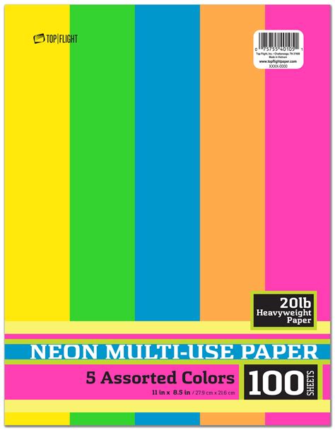 Wholesale Multipurpose Paper Neon Colors 11 X 85 Dollardays