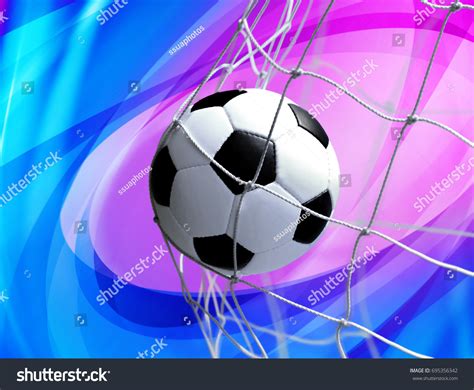 Soccer Ball Goal Net On Abstract Stock Illustration 695356342