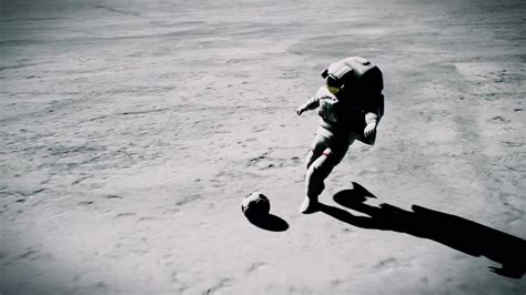 Two Astronauts Play Moon Football Stock Motion Graphics Motion Array