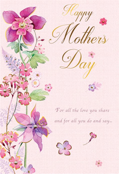 Happy Mothers Day Card Special Embellished Flowers Magnifique Greeting Cards Ebay