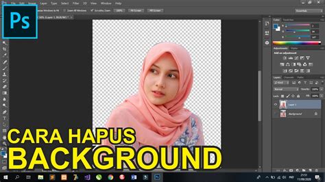 Cara Menghapus Background Menjadi Transparan Di Photoshop Youtube