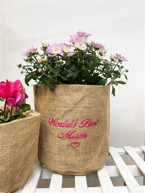 Regardless of the distance, we'll always bring the decadence. Hessian Plant Pot Cover, Hessian Planter, Personalised ...