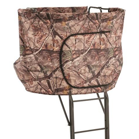 Guide Gear 20 2 Man Double Rail Ladder Tree Stand With Hunting Blind
