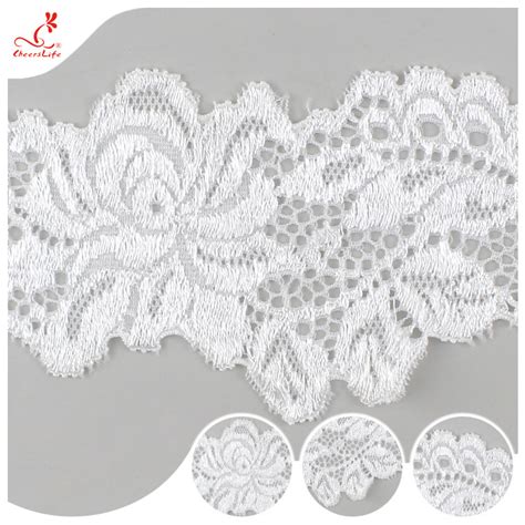 White Flower 2cm Water Soluble Lace Trim For Apparel Handicraft