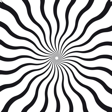 Black And White Abstract Psychedelic Art Background Vector Illu