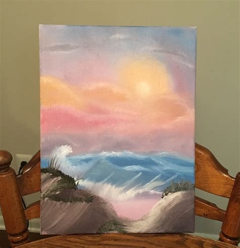 My First Bob Ross Paint Along And Really My First Attempt At Painting