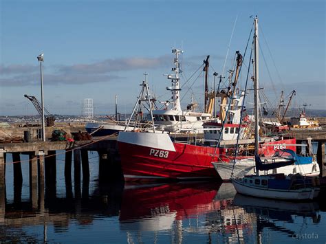 Cristofa Fishing Boats And The Rnli Lifeboat In Newlyn Harbour