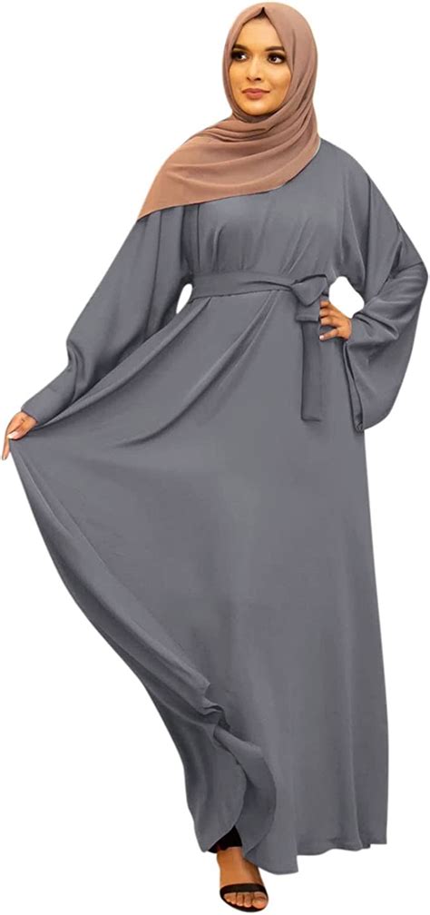 Dabashan Muslimisches Gebetskleid F R Frauen Abaya Kleid Islamisches Maxi Kleid Einfarbig Lose