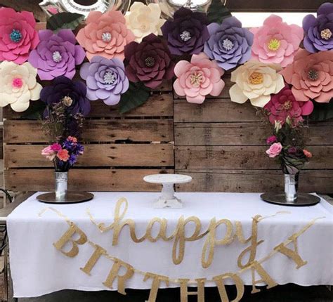Diy Giant Paper Flowers Templates For Birthday Backdrop Decor Etsy