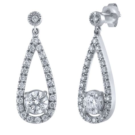Teardrop Shaped Diamond Earrings Reigne Jewellery Melbourne
