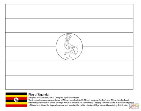 Flag Of Uganda Coloring Page Free Printable Coloring Pages