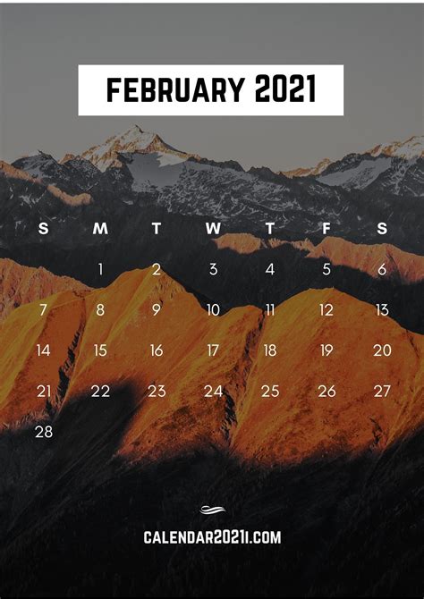 Free Download February 2021 Calendar Iphone Hd Wallpaper For Mobiles