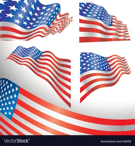 Usa Windy Flags Royalty Free Vector Image Vectorstock