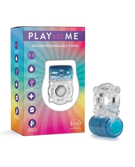 Blush Play With Me Pleaser Rechargeable C Ring Blue Male Q™ Adult Store